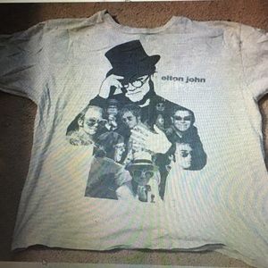 Elton John Montege gray t-shirt Sz XL